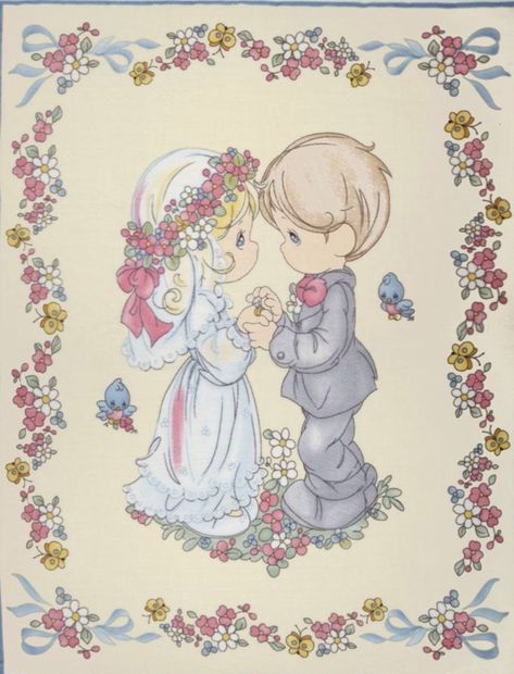 Precious Moments Party, Precious Moments Wedding, No Sew Fleece, Precious Moments Coloring Pages, Sarah Key, Easy Love Drawings, Sewing Fleece, Wedding Announcement, Ideas For Wedding