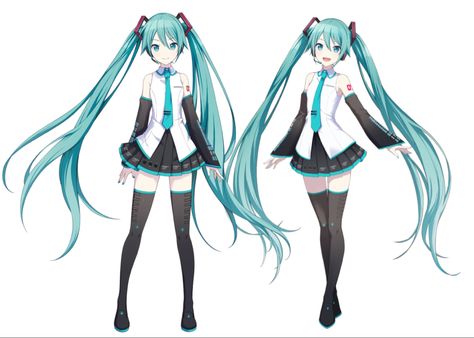 Hatsune Miku Full Body Png, Miku Full Body Png, Cosplay Reference, Character Turnaround, She Song, Project Sekai, Hatsune Miku, Character Drawing, Vocaloid