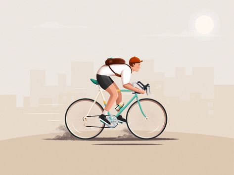 Cycling Art Illustrations Posters, Bicycle Illustration, Magazine Layout Inspiration, Bike Illustration, Bike Photography, Flat Design Illustration, Illustration Work, Bicycle Art, Beautiful Illustration