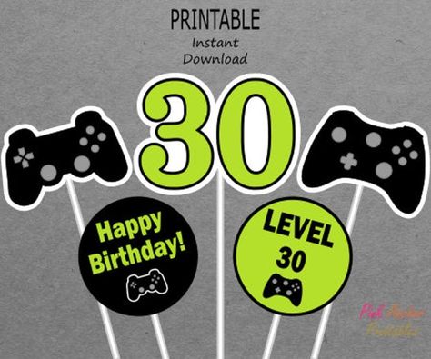 Boys 8th Birthday, Gaming Birthday Party, 30th Bday Ideas, 30th Ideas, Surprise 30th Birthday, 30th Birthday Men, 30th Birthday Themes, Gaming Birthday, Birthday Lights