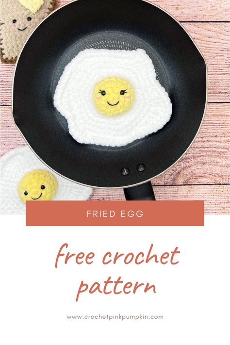 Free Crochet Fried Egg Pattern, Crocheted Eggs Free Pattern, Fried Egg Granny Square, Fried Egg Amigurumi Free Pattern, Crochet Egg Pattern Free Amigurumi, Crochet Fried Egg Pattern, Fried Egg Amigurumi, Crochet Sunny Side Up Egg, Crochet Egg Blanket