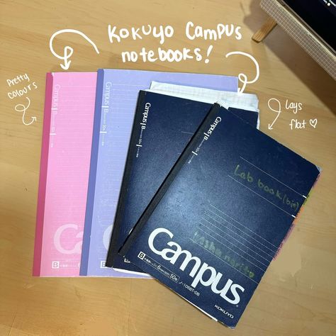 my fave stationary part 2! my fave notebooks!! . . . Five Star Notebook - a classic notebook fr! its a good sized notebook and it also comes in different sizes but the bigger ones are my go to! I tend to use these when theres a subject that requires math lol cause i do practices a lot. They are kinda pricey these days though 😭 Kokuyo Campus Notebook - My go to notebooks for bio classes! the paper is so nice and smooth 😔🫶 however keep in mind it does tend to ghost gel pens. These notebook... Campus Stationary, Kokuyo Campus Binder, Campus Binder, Kokuyo Campus Notebooks, Notebooks To Buy, Star Notebook, Five Star Notebook, Campus Notebook, Back To School Haul