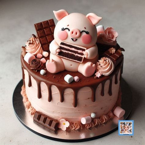 Learn how to create an adorable piggy cake enjoying a chocolate treat using AI-generated inspiration. Perfect for a sweet and whimsical dessert, this cake will be a hit! #Cake #Pig #Chocolate #Dessert #CakeDecorating #CakeDesign #AI #AIImage #AIGenearted #Cute #Birthday Piggy Cake, Pig Birthday Cakes, Image Prompts, Chocolate Cake Designs, Eating Chocolate, School Cake, Basic Cake, Homemade Birthday Cakes, Pig Cake