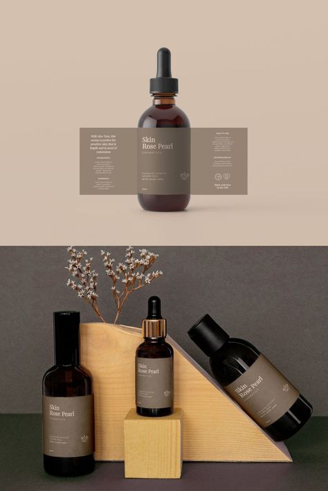 #minimalistdesign #minimalistpackaging #canvatemplate #cosmeticlabel Skincare Design Packaging, Natural Cosmetic Packaging Design, Natural Skincare Packaging, Cosmetic Labels Design, Beauty Products Labels, Luxury Packaging Design, Packaging Template Design, Cosmetic Labels, Bottle Label Design