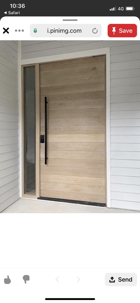 Scandinavian Front Door Entrance, Front Door Japandi, Modern Wood Front Door Entrance, Scandinavian Entry Door, Door Handles Exterior Front Entrances, Timber Front Door Entrance, Modern Wood Front Door With One Sidelight, Modern Wood Front Door Lowe's, Timber Entry Door