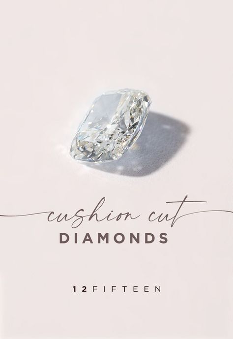 A cushion cut is a diamond shape that boasts rounded edges that soften the look of any ring, likely contributing to its popularity because not only is it beautiful, it’s also ideal for everyday wear. A cushion cut is also sometimes called a square emerald, a square modified brilliant, or a modified brilliant. Click here to read more about cushion cut diamonds and shop our different styles of jewelry, ranging from engagement and wedding rings to earrings and necklaces. Ring Photoshoot, Diamond Photography, Big Wedding Rings, Jewellery Photography Inspiration, Engagement And Wedding Rings, Diamond Mangalsutra, Jewelry Editorial, Diamond Rings Design, Cushion Cut Diamond