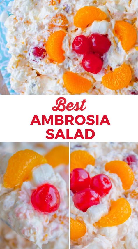 Mother’s Day Food Dinner, Best Ambrosia Salad, Mothers Day Recipes, Mothers Day Food, Mother's Day Brunch, Mother’s Day Dinner, Ambrosia Fruit Salad Condensed Milk, Vegan Ambrosia Fruit Salad, Mother’s Day Desserts