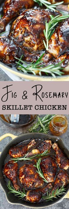 A sticky sweet and tangy sauce coats this cast iron skillet chicken! This dish will be a huge hit in your house and you will love using your cast iron skillet in no time! Iron Skillet Chicken, Chicken Entrees, Rosemary Chicken, Skillet Chicken, Chicken Dishes Recipes, Iron Skillet, Cast Iron Skillet, Poultry Recipes, Chicken Dinner Recipes