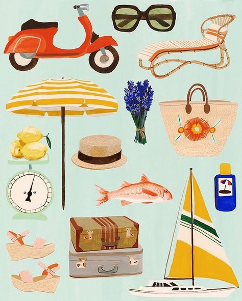 Anisa Makhoul on Instagram: “Some things you might find in the south of France.” Jill Howarth, Rachel Grant, Rae Ritchie, France Design, I Series, Ipad Art, The South Of France, French Country Decorating, South Of France