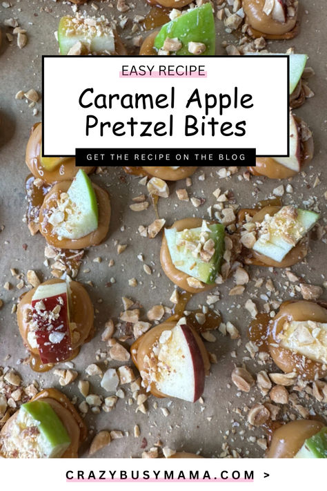 Caramel Apple Pretzel Bites Carmel Apple Snacks, Caramel Apple Pretzel Bites, Apple Pretzels, Caramel Apple Bites, Caramel Apple Bars, Apple Snacks, Apple Desserts Easy, Fall Apple Recipes, Apple Bite