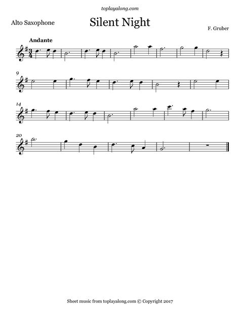 Free alto sax sheet music for Silent Night by Gruber with backing tracks to play along. Alto Saxophone Music, Free Flute Sheet Music, Silent Night Sheet Music, Alto Sax Sheet Music, Recorder Sheet Music, Free Violin Sheet Music, Alto Saxophone Sheet Music, Trumpet Sheet Music, Trumpet Music