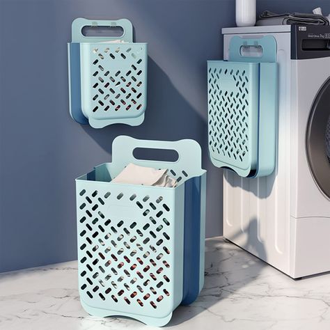 PRICES MAY VARY. 【Collapsible Laundry Baskets】Foldable design to help you save space and better storage. After unfolding, the maximum width is 25cm, and the large capacity can hold more dirty clothes, underwear, toys, etc. 【Silicone Material】It is made of environmentally friendly and healthy silicone material, the laundry hamper has a reinforced handle on both sides, Which is made of HDPE to prevent tearing. The clothes hamper is also, especially gravity tested to carry loads of up to 45 lbs. 【W Hamper Storage Small Spaces, Diy Clothes Organizer Storage Ideas Laundry Baskets, Kitchen Laundry Basket, Collapsible Laundry Basket Storage, Home Essentials Gift Basket, Laundry Room Basket Shelves, Wall Mounted Laundry Hamper, Laundry Baskets Ideas, Laundry Gadgets