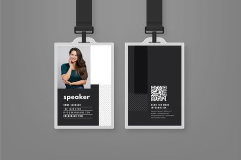 Minimal id cards template with photo Fre... | Free Vector #Freepik #freevector #business #card #template #office Neon Business Cards, Identity Card Design, Employee Id Card, Employees Card, Minimalist Poster Design, Corporate Event Design, Corporate Id, Trifold Brochure Design, Photoshop Techniques