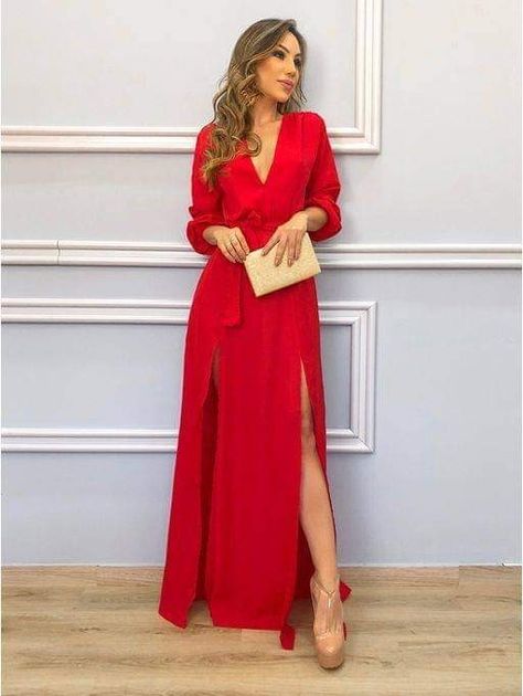 Outfit Vestido Rojo, Brides Mate Dress, Frocks And Gowns, Fiesta Outfit, Voile Dress, Mob Dresses, Korean Fashion Dress, Maxi Dress Prom, Luxury Dress