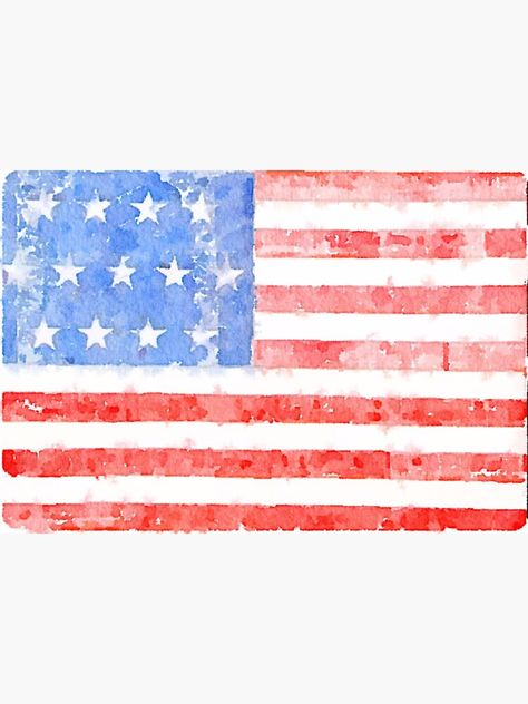 "Watercolor American Flag" Sticker by cea010 | Redbubble Watercolor American Flag, Cute Backrounds, American Flag Sticker, Flag Pattern, Flag Sticker, Skateboard Art, Cute Patterns Wallpaper, Heart Sign, Affirmation Cards