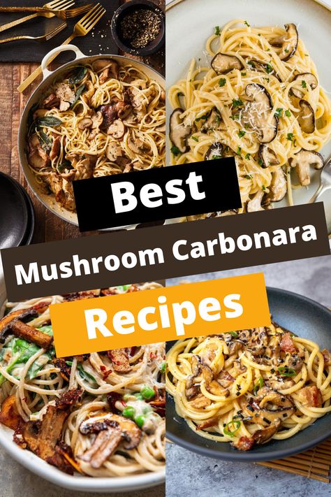 TOP 15 MUSHROOM CARBONARA RECIPES FOR PASTA LOVERS Vegetarian Carbonara, Carbonara Recipes, Recipes For Pasta, Best Baklava Recipe, Tagliatelle Carbonara, Mushroom Carbonara, Veal Saltimbocca, Saltimbocca Recipe, Boiled Egg Recipes