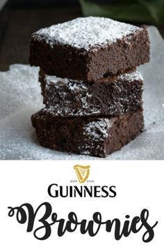 Guiness Desserts St Pattys, Guiness Brownies, Beer Desserts, Celtic Recipes, Guinness Brownies, Choc Brownies, Beer Dessert, Guinness Recipes, Beer Cookies