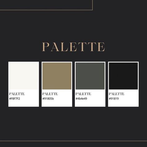 color palette for websites Black White Gold Colour Palette, Black Gold Pallete Color, Black Colour Palette Mood Boards, Dark Scandinavian Color Palette, Dark Room Color Pallete, Dark Moody Design, Black And Gold Color Palette Branding, Black And Gray Palette, Color Palette Charcoal