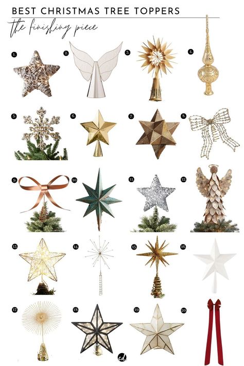 Favourite Christmas toppers picks for this year's Christmas tree! Christmas Tree Toppers 2024, Picks For Christmas Tree, Best Christmas Tree Toppers, Christmas Tree Toppers Ideas Diy, Tree Topper Ideas, Christmas Toppers, Christmas Styling, Woodland Christmas Tree, Pom Pom Tree