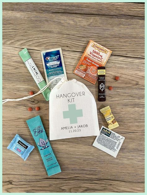 Hangover Party Favors, Bachelorette Recovery Basket, Dress Shopping Survival Kit, Mermaid Birthday Party Snacks, Hangover Bag Ideas, Hungover Kit, Diy Hangover Kit, Hangover Bags Wedding, Hangover Kit Ideas