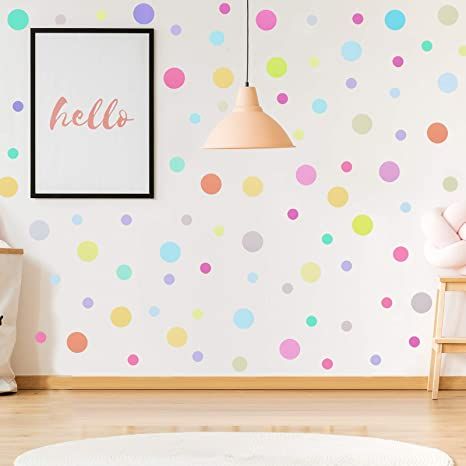 Amazon.com: 288 Pieces Polka Dots Wall Stickers Large Round Polka Dot Confetti Wall Decals Assorted Polka Dot Stickers for Baby Nursery Child Kid Boy Girl Bedroom Home Decor, 8 Sheets (Light Color) : Baby Confetti Wall Decals, Wall Decals Girls Room, Confetti Wall, Rainbow Wall Decal, Girls Room Wall Decor, Boy Girl Bedroom, Dot Stickers, Polka Dot Wall Decals, Polka Dot Walls