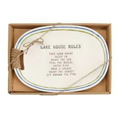 Lake House Rules Plate Decor by Mud Pie Redwood City California, Lake House Kitchen, Lake Time, Redwood City, Plate Decor, Kitchen Must Haves, Lake House Decor, House Rules, Jute Rope