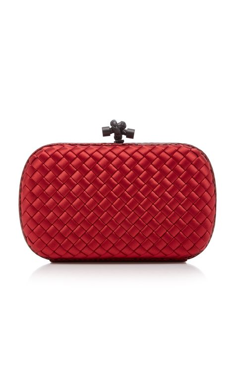 Bottega Veneta Satin Intrecciato Knot Clutch Red Clutch Purse, Bottega Veneta Bag, Red Clutch, Rhinestone Clutch, Red Accessories, Designer Clutch, Handbag Heaven, Bag Collection, Evening Clutch