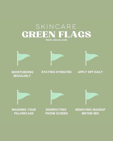 I’m choosing positivity today! So instead of scaring the skincare community- Let’s talk about the green flags of it! ❤️🤩 Also, let’s call it Tuesday with Mehr 😆🌼 #skincare #greenflags #noredflags #skincaregreenflags #skincaretips #skinsecrets #indianskincare #doublecleanse #gentlecleanser #ugccreator #skincarebrands #newbusiness #womenentrepreneurs #entrepreneur #tuesdayswithmorrie Skin Care Green Aesthetic, Skincare Instagram Post Ideas, Green Flags, Bday Party Kids, Green Skincare, Esthetician Marketing, Skincare Products Photography, Ayurvedic Healing, Wrinkle Repair