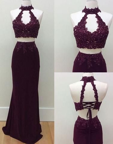 be53ee61104935234b174e62a07e53cfdesc42344089ri High Neck Dress Formal, Western Gowns, Prom Dress Lace, Two Piece Prom, Lace Formal Dress, Lace Prom Dress, Burgundy Prom Dress, Dress Indian, Piece Prom Dress