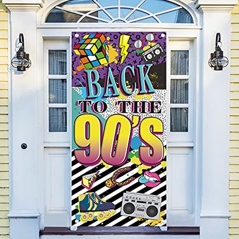 90s Photo Booth, Graffiti Birthday, Party Decorations For Adults, 90s Party Decorations, Door Backdrop, Retro Graffiti, 90's Hip Hop, Birthday Door, Door Backdrops