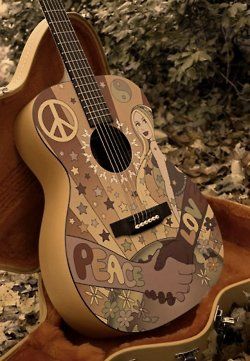 Luna Guitars, Guitar Diy, Guitar Painting, Give Peace A Chance, Hippie Love, Guitar Art, Ukelele, I Love Music, String Instruments