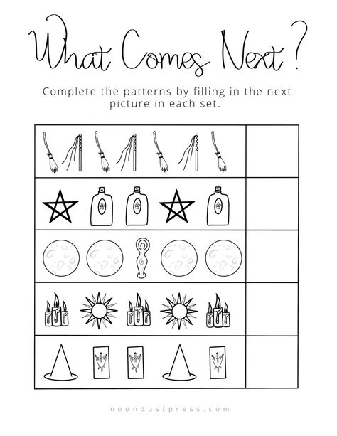 Pagan Preschool, Witch Theme Preschool Activities, Pagan Homeschool Worksheets, Pagan Homeschooling, Which Witch Is Which Worksheet, Witch Activity Preschool, Witches And Wizards Activities, Magic Theme, Reggio Classroom