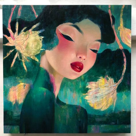 Happy Mid Autumn Festival, Queen Of The Night, Mid Autumn Festival, Pin Up Art, Asian Art, Traditional Art, Portrait Painting, Artist Inspiration, Art Illustration