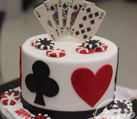 1 Tier Casino Themed Birthday Cake Vegas Birthday Cake, 50th Birthday Cake For Women, Birthday Cake For Women Simple, Poker Cake, Vegas Cake, Casino Birthday Party, Gambling Cake, Birthday Cakes For Women, 50th Birthday Cake