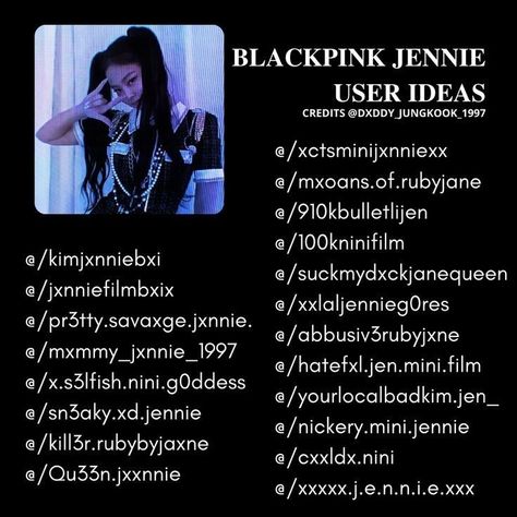 . #cover #instagram #post Jennie Pfp For Tiktok, Twice Username Ideas Kpop, Blackpink Nicknames, Aesthetic Yt Channel Names, Lisa Username Ideas, Jisoo Username Ideas, Blackpink Bio Ideas, Jennie Username Ideas, Aesthetic K Pop Usernames