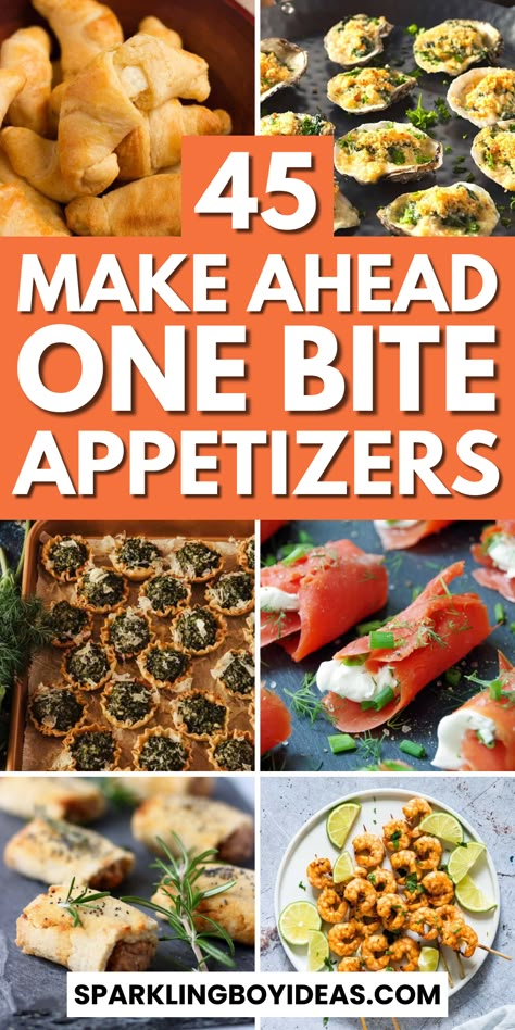 One bite appetizers to elevate your next gathering! Explore our collection of bite-size appetizers for the party. From elegant one-bite hors d'oeuvres to creative bite-sized snacks, these mini-party snacks are sure to impress. Discover quick-finger foods for parties like mini meatballs, caprese skewers, mushroom appetizers, cheese balls, and more, including vegetarian and gluten-free options. These simple party appetizer recipes are as delightful to look at as they are to eat! Foods For Parties, Party Appetizer Recipes, Nye Food, The Best Appetizers, One Bite Appetizers, Appetizers Cheese, Small Bites Appetizers, Unique Appetizers, Mushroom Appetizers