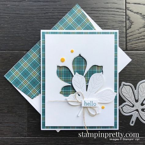 Men Cards, Mary Fish, Leaf Outline, Stampin Pretty, Autumn Cards, Leaf Cards, Hello Cards, Thanksgiving Cards, Fall Cards