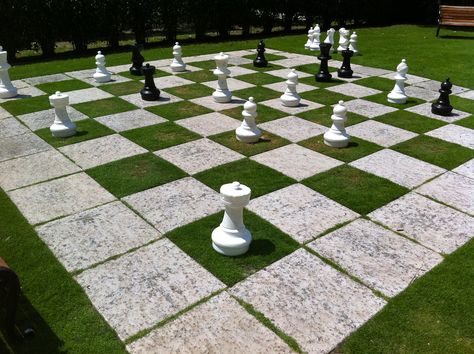 Serious Chess Board, Boca Outdoor Chess, Life Size Games, Backyard Kids Play Area, Conceptual Architecture, Backyard Pool Landscaping, Outside Patio, Backyard Inspo, Landscape Features, Backyard For Kids