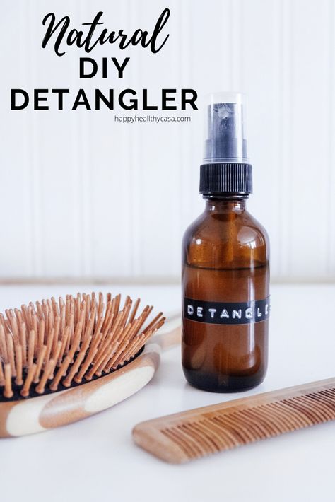 Natural DIY Hair Detangler (With Essential Oils) - Diy Hair Detangler Spray Kids, Hair Detangler Essential Oils, Hair Detangler Diy, Detangler Spray Diy, Diy Detangler Spray, Hair Oil Diy, Daily Essential Oil Routine, Diy Hair Products, Diy Detangler