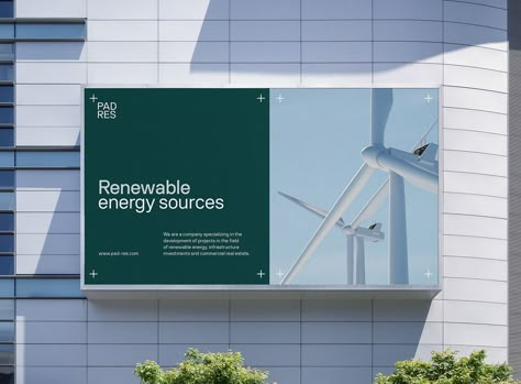 PAD RES Renewable energy :: Behance Renewable Energy Design, Solar Energy Design, Corporate Banner, Green Branding, Energy Logo, Digital Banners, Billboard Design, Visual Identity Design, Renewable Sources Of Energy