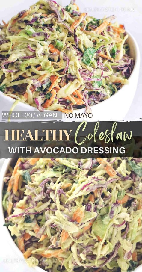 Whole30 Coleslaw, E2m Recipes, Healthy Coleslaw Recipe, Purple Cabbage Recipes, Low Carb Coleslaw, Healthy Coleslaw Recipes, Coleslaw Dressing Recipe, Cabbage And Carrots, Whole30 Vegan