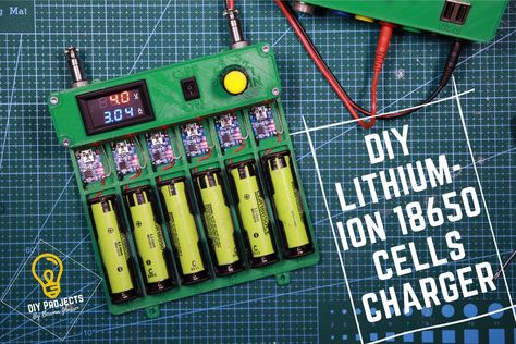 Youtube video : https://youtu.be/LuB8Xf2oraY  In this electronic DIY project , you will see how to make a very convenient 18650 battery charger using the popular TP4056. This home-made charger can charge 6 lithium ion 18650 cells at the same time, making it easy to use. I am also using a voltage tester applied to every cell individually, and current tester to measure direct current applied to all the cells. Battery Charger Circuit, Diy Chargers, Computer Projects, Batteries Diy, Spot Welder, Tech Diy, Lithium Battery Charger, Battery Tools, Electronics Mini Projects