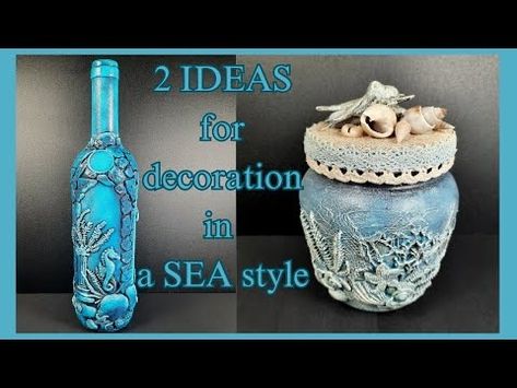 (18036) 2 craft ideas glass bottle and jar decoration on sea style/ Seashells made of air dry clay/ DIY - YouTube Air Dry Clay Diy, Jar Decoration, Sea Style, Diy Youtube, Bottles And Jars, Dry Clay, Diy Clay, Air Dry Clay, Glass Bottle