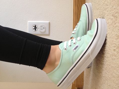 My mint green Vans ⭐ Mint Green Vans, Green Vans, Vans Authentic, Vans Authentic Sneaker, Vans Sneaker, Converse Sneaker, Mint Green, Converse, Mint