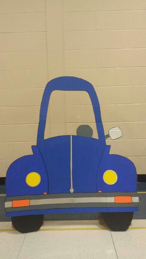 Cardboard vintage truck photobooth prop for nephew's 5th birthday party Car Cutout Photo Prop, Barbie Bday, Cardboard Car, Italian Night, 5th Birthday Party, Teacher Craft, Car Photo, Car Themes, Cardboard Cutout