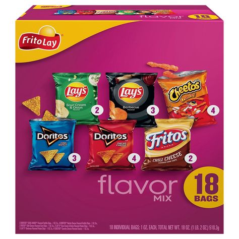 Lays Flavors, Chili Cheese Fritos, Cheetos Crunchy, Doritos Nachos, Portion Size, Box Snack, Frito Lay, Cheese Snacks, Chili Cheese