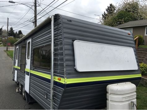 Rv Exterior Paint, Exterior Paint Ideas, Travel Trailer Decor, Vintage Trailer Interior, Rv Exterior, Camper Trailer Remodel, Vintage Camper Remodel, Trailer Decor, Diy Camper Remodel