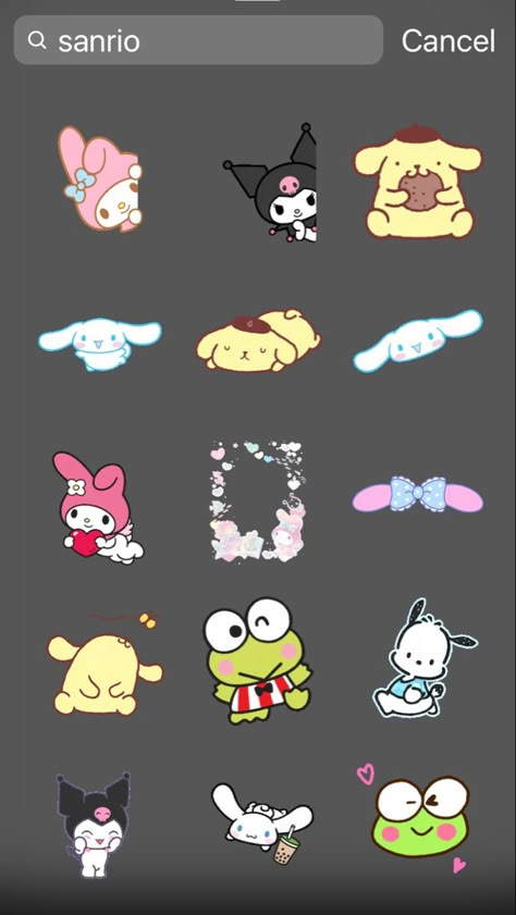 Cute Ig Stickers Aesthetic, Sanrio Instagram Stickers, Gift Instagram Stories, Insta Stickers Search Aesthetic, Cute Stickers Ideas Sanrio, Sticker Ideas Sanrio, Instagram Code, Instagram Story App, Instagram Animation