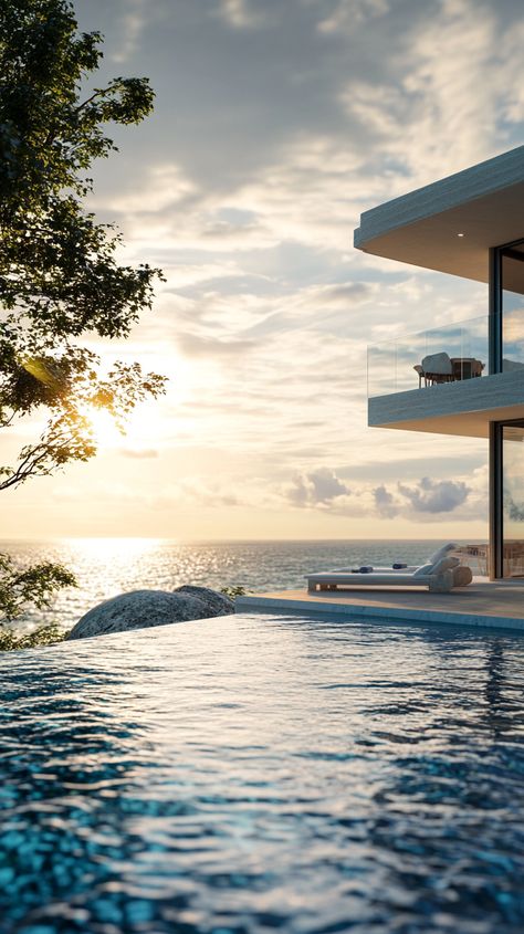 Luxurious Beachfront Villa with Ocean-Facing Infinity Pool Beachfront Villa, Coastal Home, Home Designs, Infinity Pool, Coastal Homes, Coastal Living, Villa, House Design, Pool