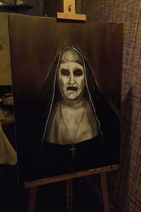 The Nun Paintings, Bonnie Aarons, The Nun Valak, Mouse Drawings, The Conjuring Universe, Conjuring Universe, Art Scary, Lorraine Warren, Scary Drawings